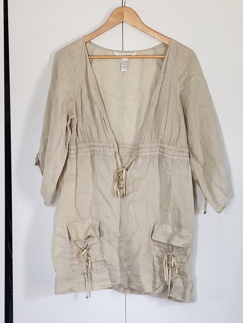 Diane von Furstenberg Light Beige Linen Top